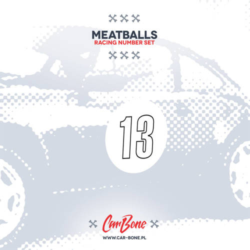 Hood and side number stickers also known as meatballs or rondels